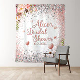 Lofaris Pink Glitter Kiss The Miss Goodbye Wedding Backdrop
